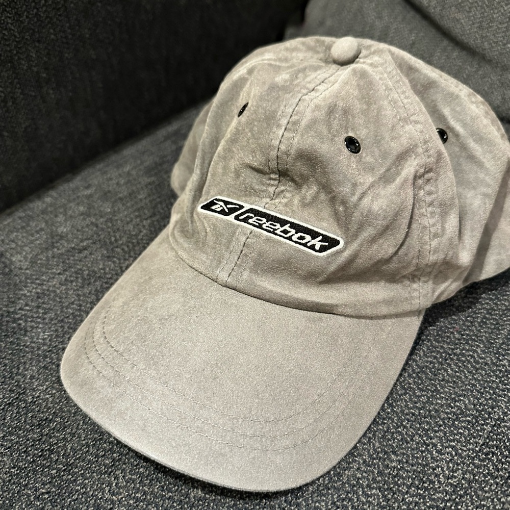 Corduroy Feel Grey Vintage Reebok Sporting Baseball Cap